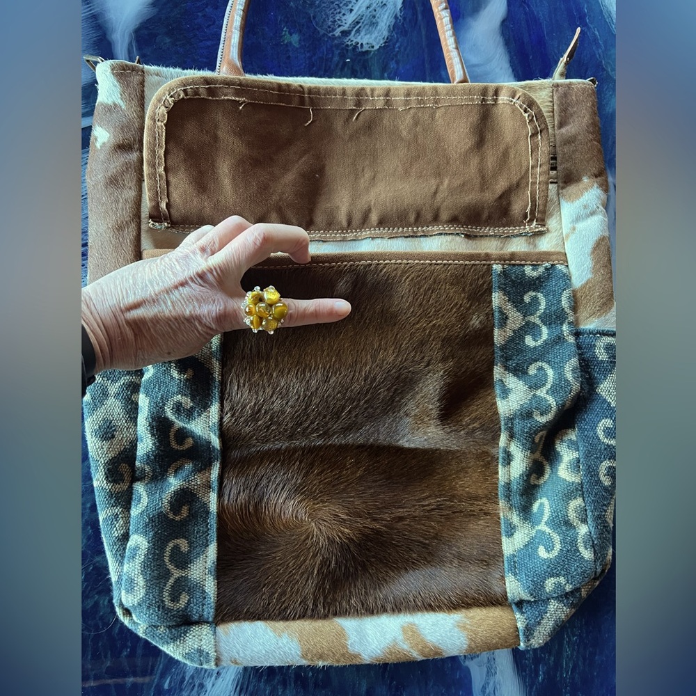 BUY or BUNDLE NEW! Patchwork Western, leather, suede, canvas,removable strapTOTE - Picture 10 of 16